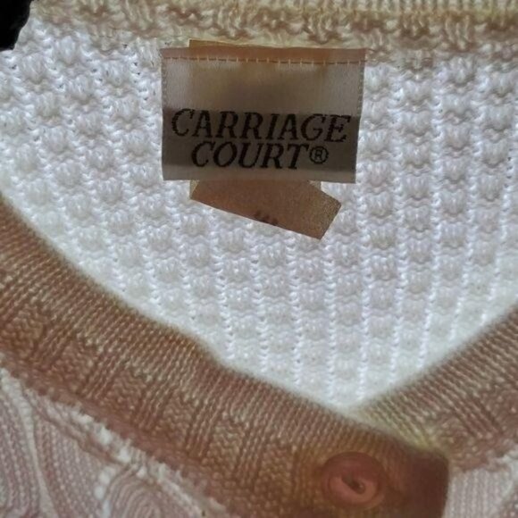 Carriage Court Sz. M (Can fit up to XL) Full Button Long Sleeve Knitted Cardigan - Picture 2 of 10